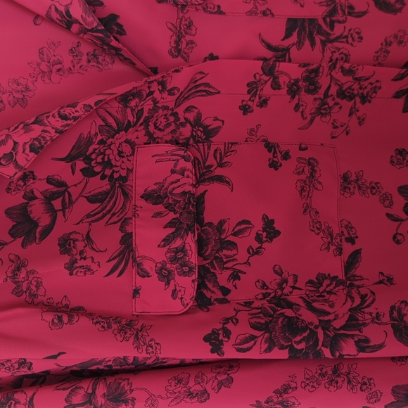SK & Company Black & Pink Floral Vintage Button Down Shirt‎ 12 - Picture 5 of 7